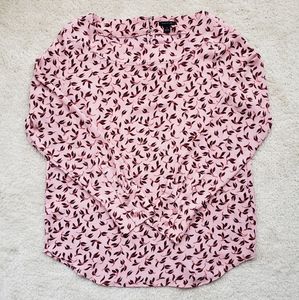 Ann Taylor Pink Leaf Blouse